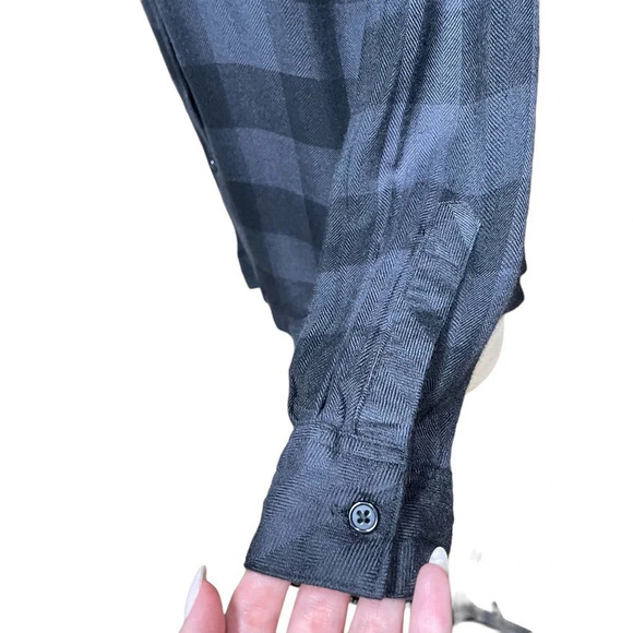 Rails Hunter Flannel Button Down Shirt Gray Black Check Plaid Size Small - Picture 5 of 11